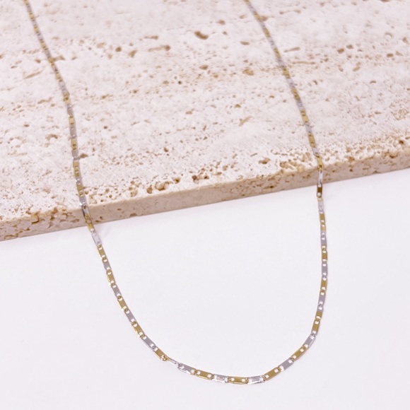 Stainless Steel Silver & Gold Necklace - Picture 12 of 14